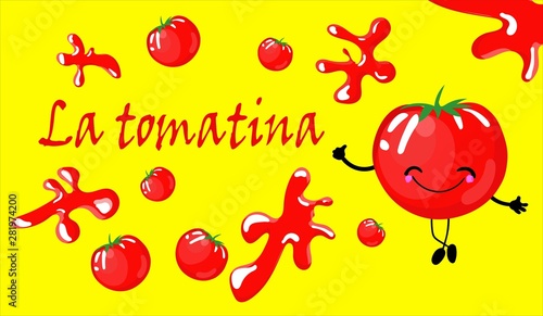 Abstract designs for spanish festival la tomatina..
