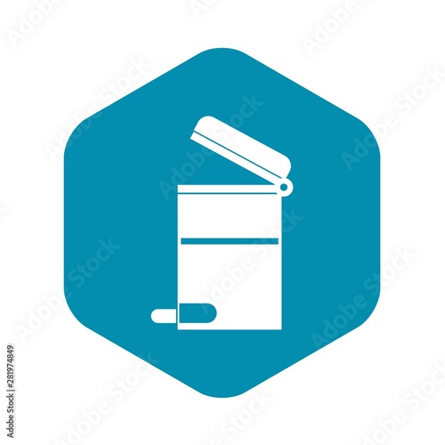 Steel trashcan icon. Simple illustration of steel trashcan vector icon for web