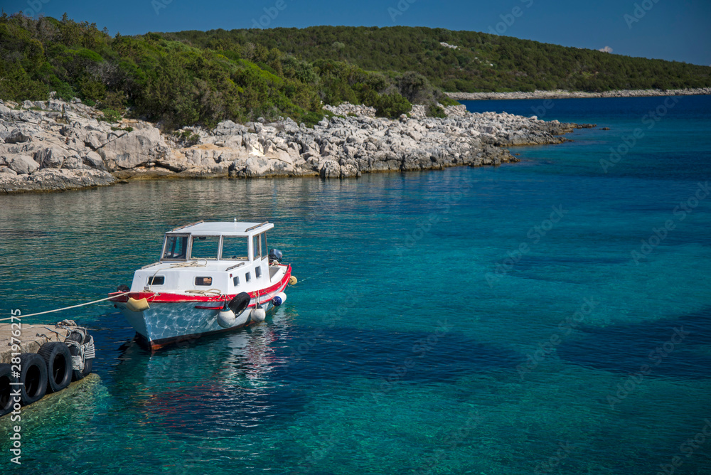 Boats in a quiet bay of Milna on Brac island, Croatia Boats in a quiet bay of Milna on Brac island, Croatia