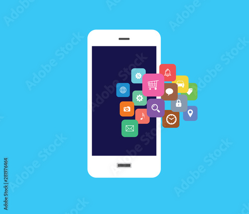 smartphone with mobile app icon