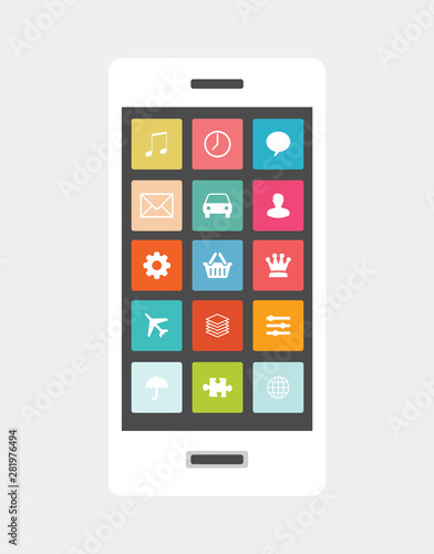 smartphone with mobile app icon