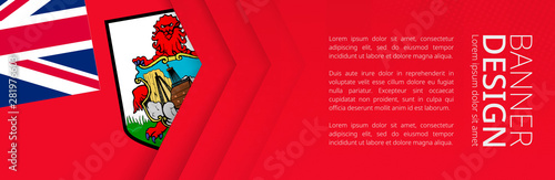 Banner template with flag of Bermuda for advertising travel, business and other.