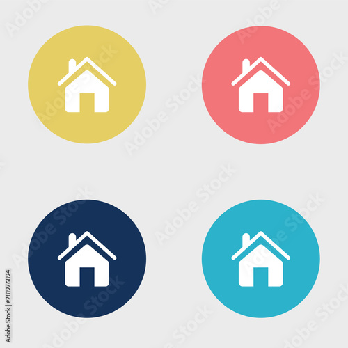 Web home flat icon for apps and websites