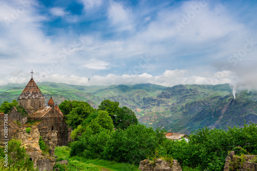 Beautiful view of the monastery Sanahin and mountains  Armenia