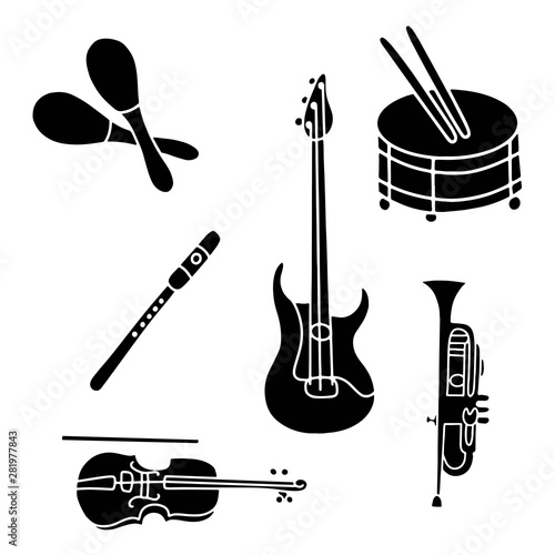 Vector illustration musical instruments