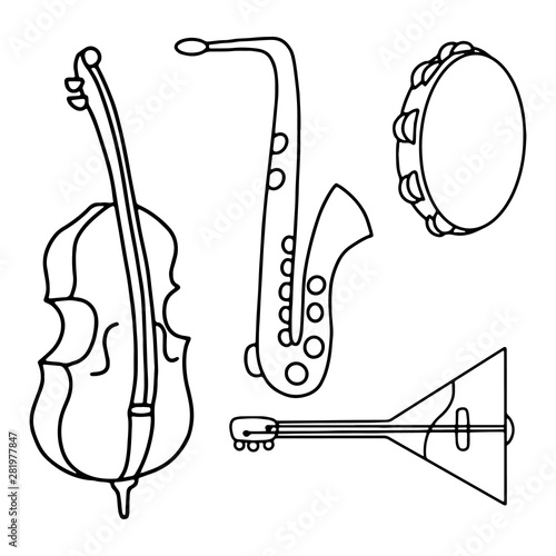 Vector illustration musical instruments
