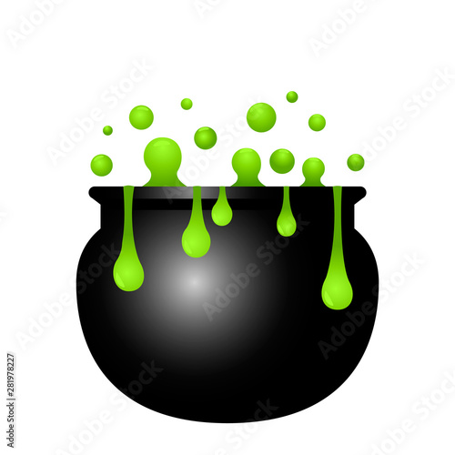 The boiling cauldron of potion for Halloween.