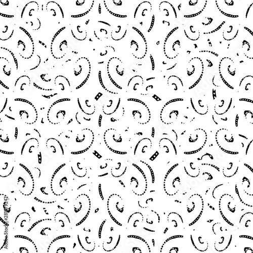 Black and White Swirls Seamles Pattern