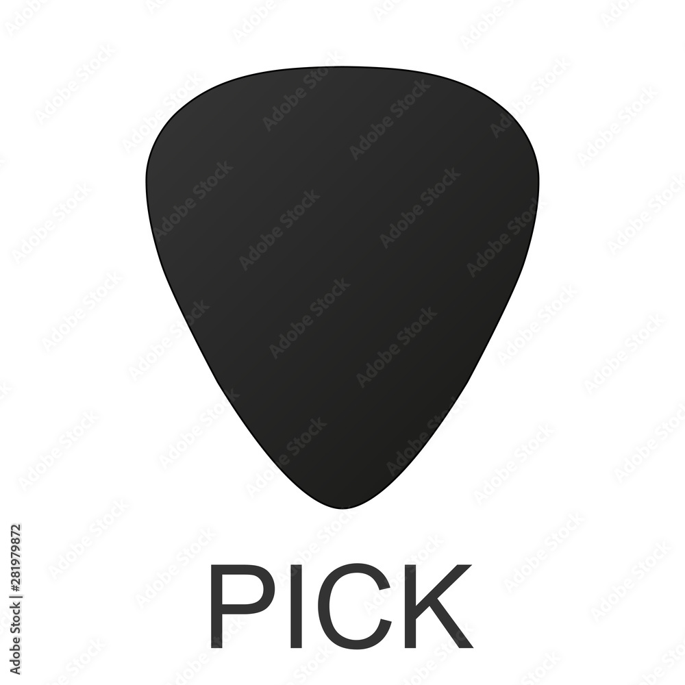 guitar black pick on white background vector guitar black pick on white background vector