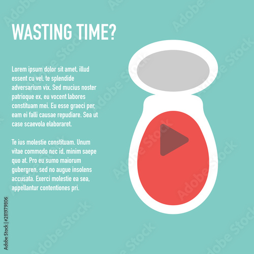 time wasting to toilet concept banner vector