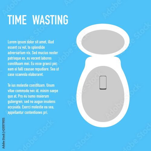 time wasting to toilet concept banner vector
