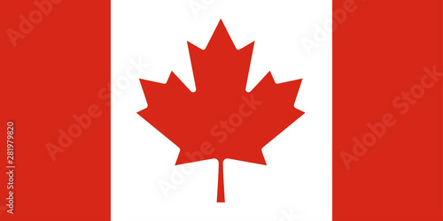 canada national flag red and white colors