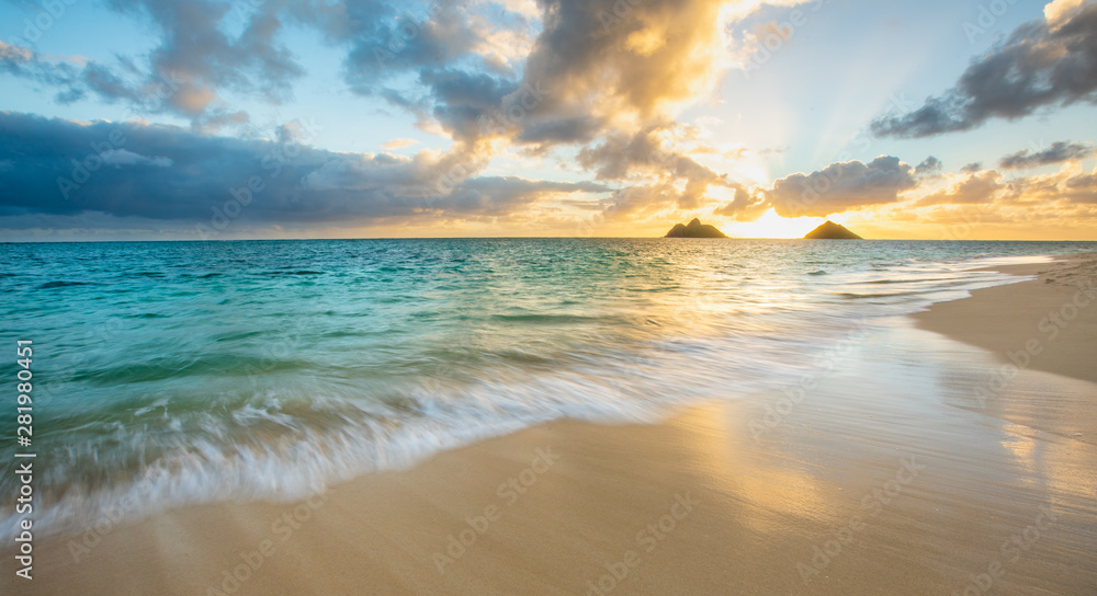Beautiful Sunrise at Lanikai Beach in Kailua