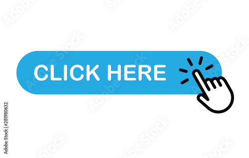 Click here button with hand clicking icon