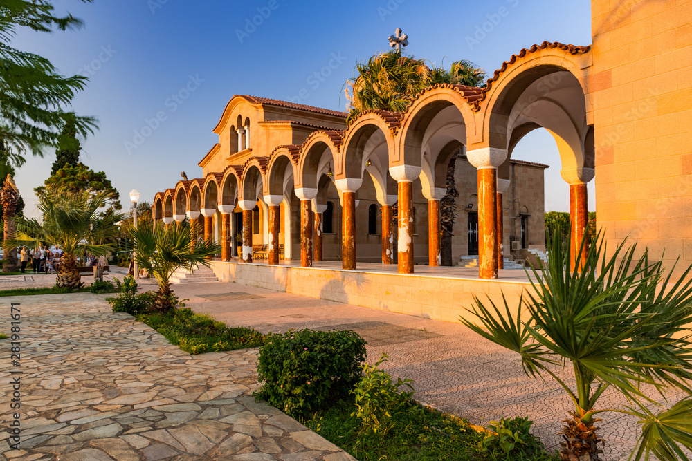 Saint Nectarios Orthodox Church in Faliraki, Greece, Rhodos Island