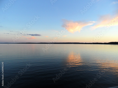 sunset on the lake