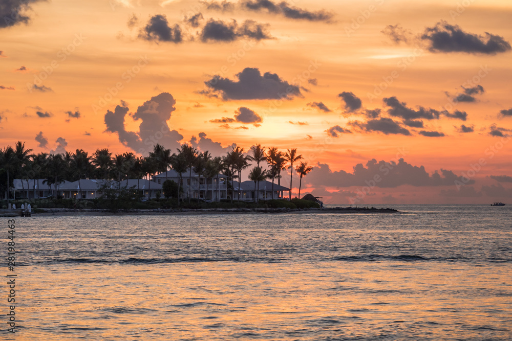 Beautiful sunset in Keywest. Miami, Florida