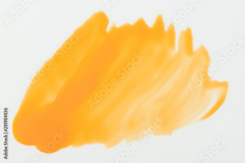 Quadro su tela Glossy yellow paint stain isolated