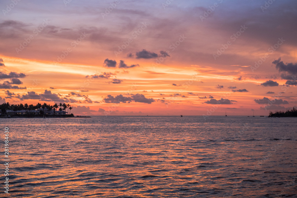 Beautiful sunset in Keywest. Miami, Florida