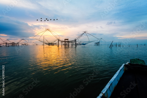 Rural lifestyle at Pakpra canal during sunrise in Thailand