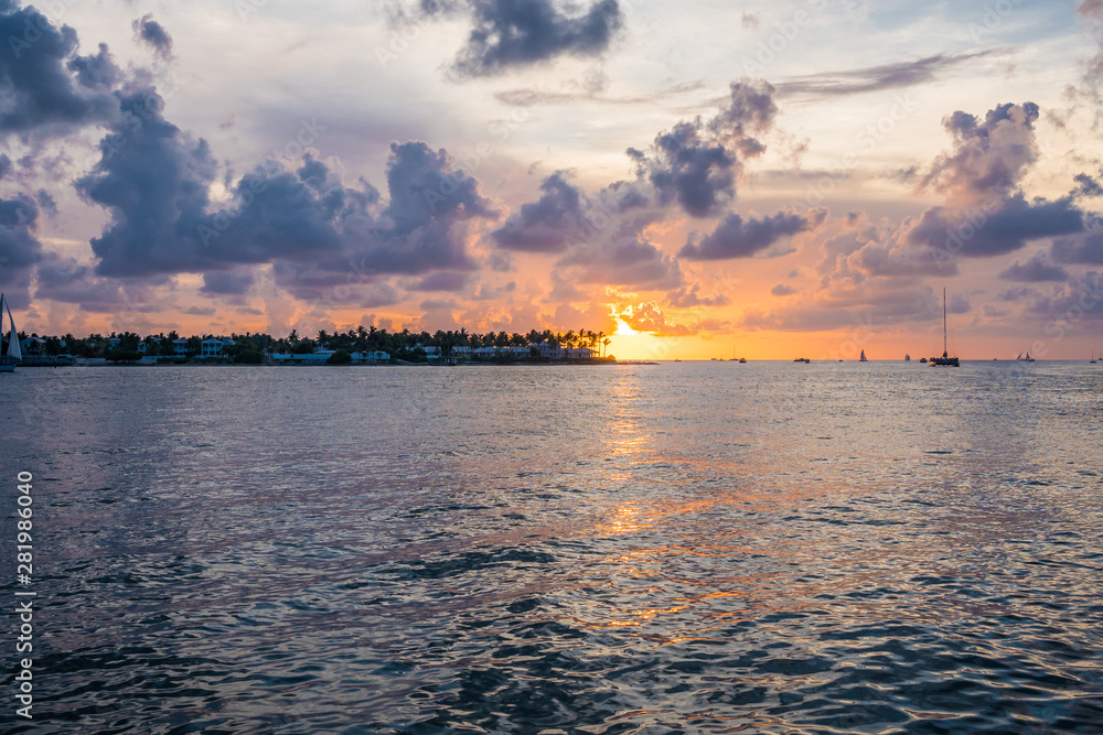 Beautiful sunset in Keywest. Miami, Florida