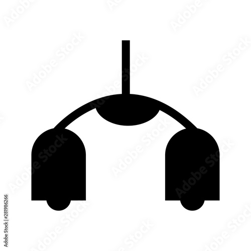 Beautiful ceiling light glyph black icon