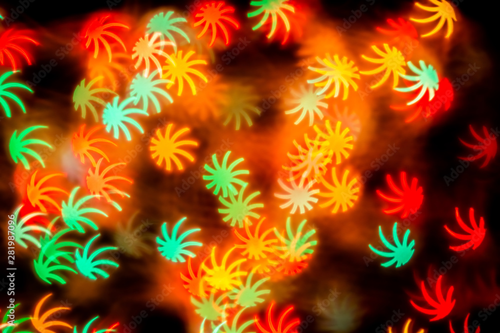  Leaf shape blur bokeh abstract background.