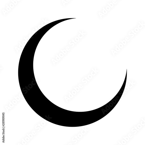 Beautiful new moon Glyph black icon