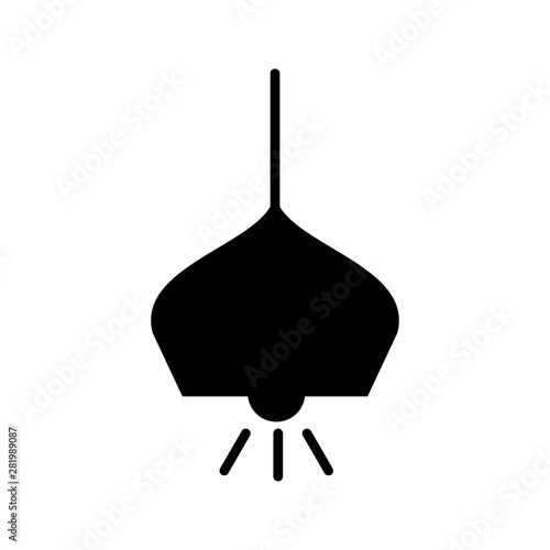 Beautiful overhead light Glyph black icon