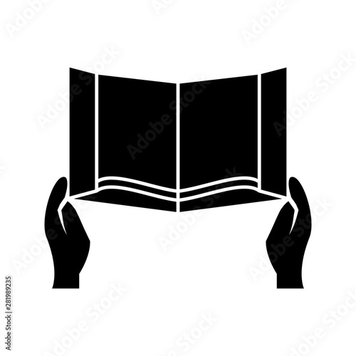 Beautiful reading holy book Glyph black icon