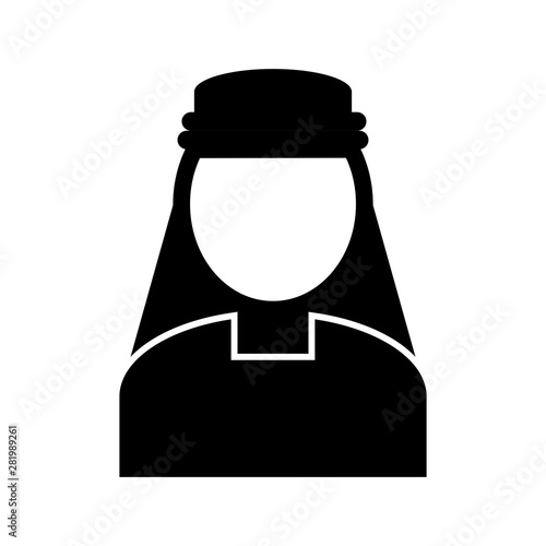Beautiful turban Glyph black icon