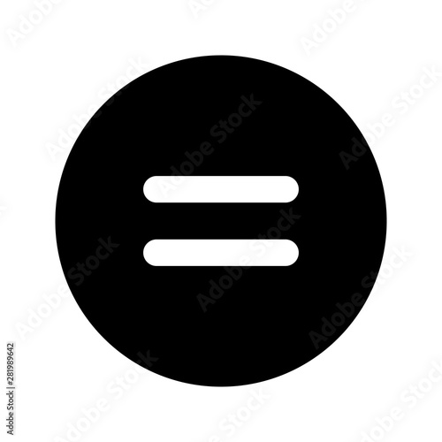 Beautiful equal to symbol glyph black icon