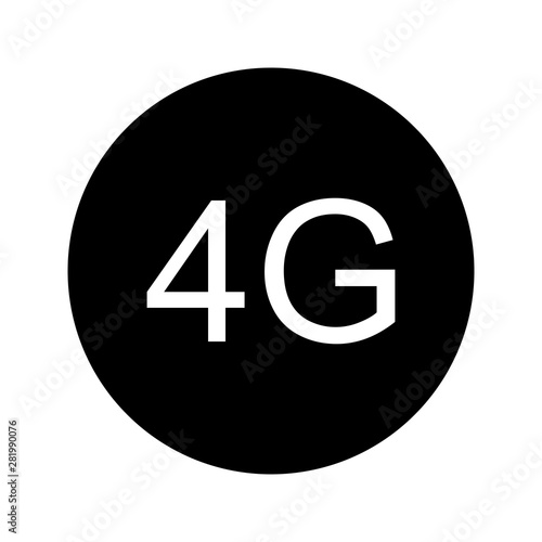 beautiful 4G glyph black icon