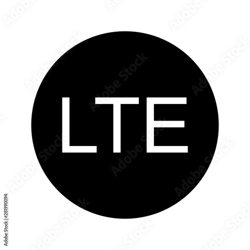 beautiful LTE glyph black icon
