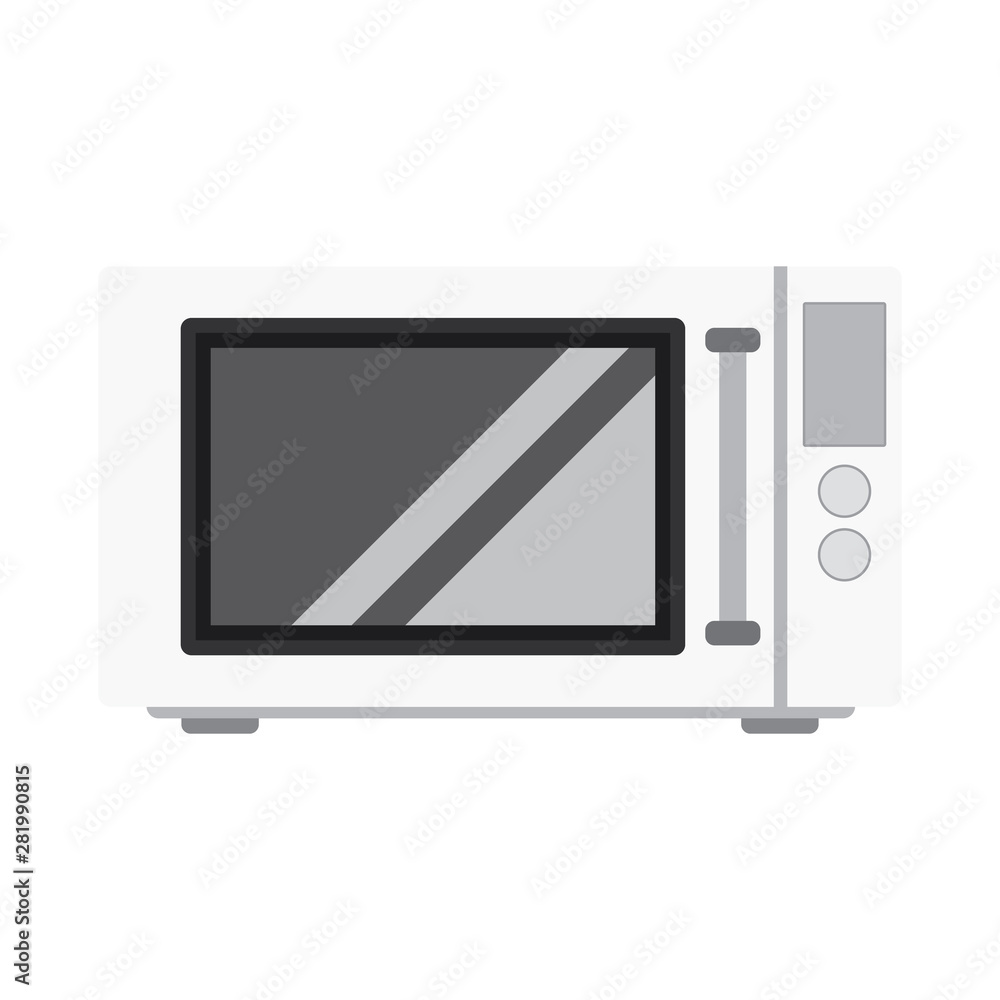 White microwave front view isolated on white. Microwave simple icon vector eps10 isolated on white. White microwave front view isolated on white. Microwave simple icon vector eps10 isolated on white.