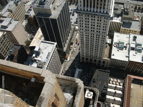 Photography Looking Down onto City Street