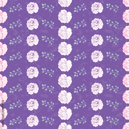 Roses floral seamless pattern for textile, fabric, wrapping paper etc.