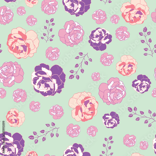 Roses seamless pattern for textile  fabric  wrapping paper etc.