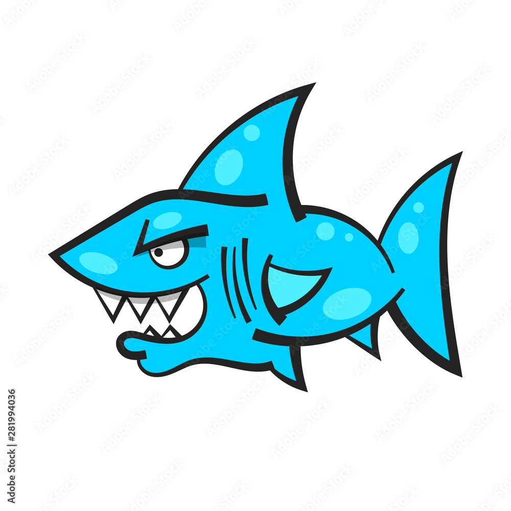 Cartoon Angry Shark Mascot For Your Design Cartoon Angry Shark Mascot For Your Design