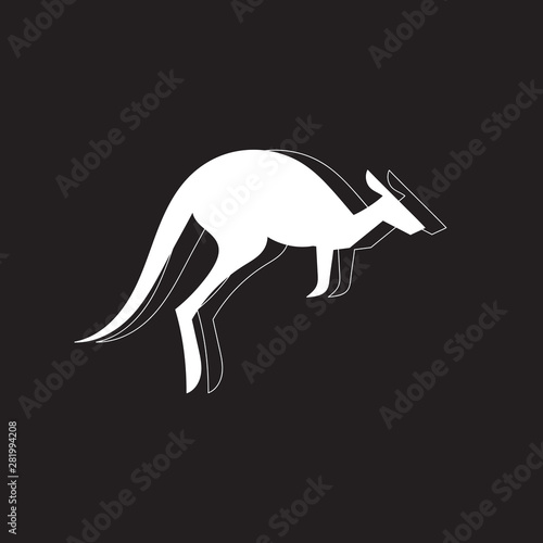 silhouette of a kangaroo on black background
