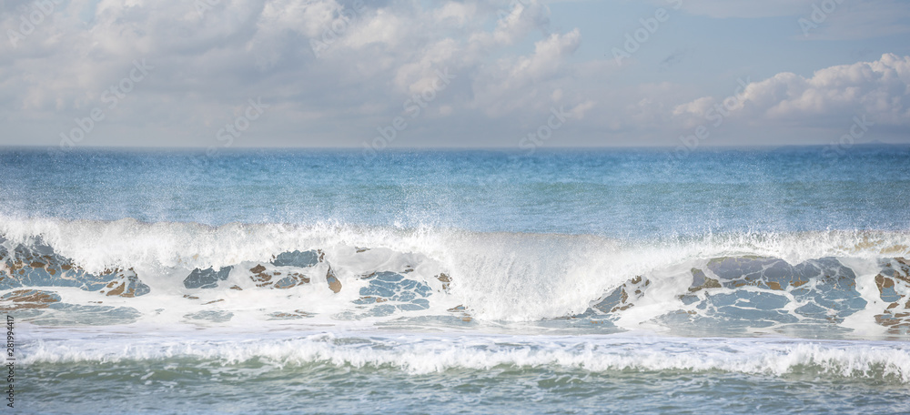 Close up of a wave on the Atlantic Ocean