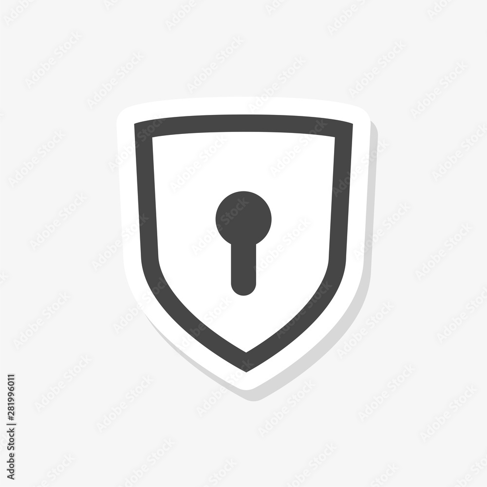 Cyber security concept: Shield With Keyhole icon on digital data Cyber security concept: Shield With Keyhole icon on digital data