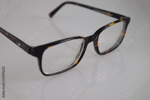 Tortoiseshell Eyeglasses on White Background