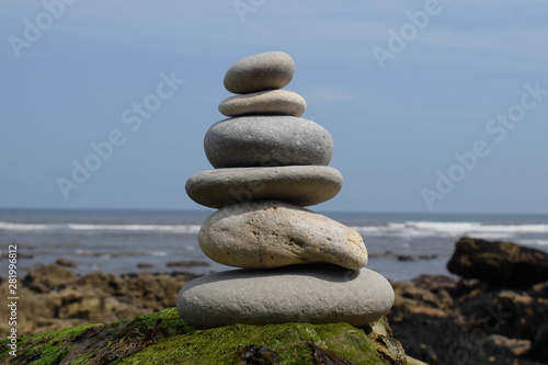 stack of stones on the beach