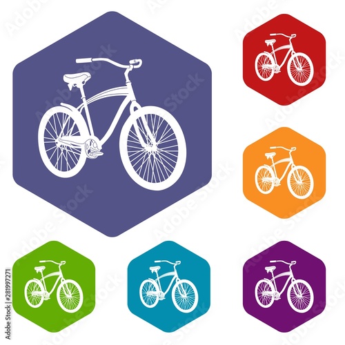 Bicycle icon in simple style isolated on white background. Cycling and walking symbol