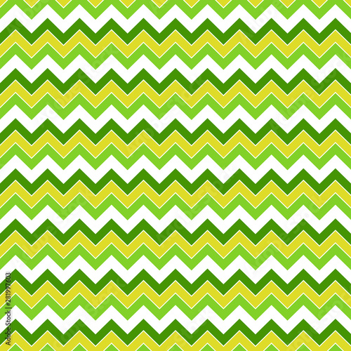 Seamless pattern in yellow-green and white colors, zigzag, broken line, vector. © Олена Маткова
