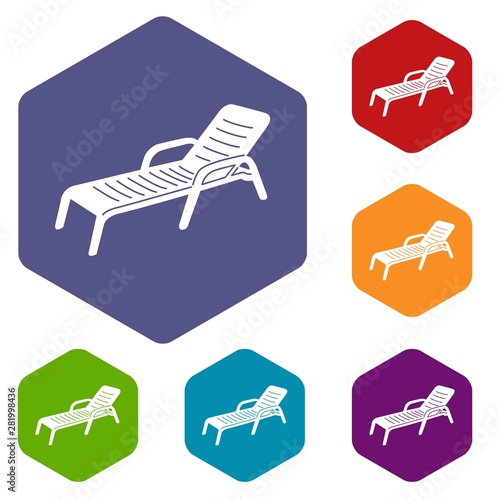 Chaise icon in simple style isolated on white background. Summer and vacation symbol