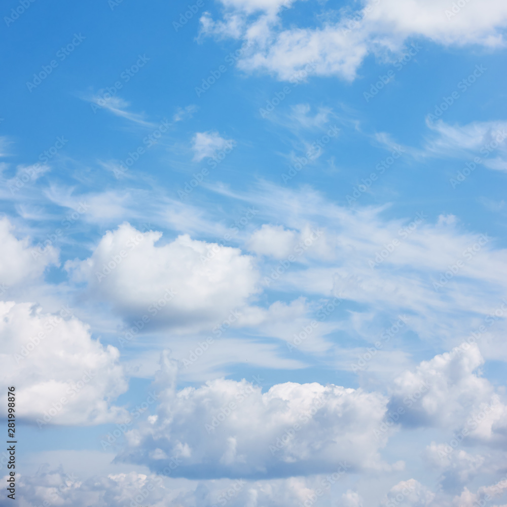 Blue sky with summer pile clouds Blue sky with summer pile clouds