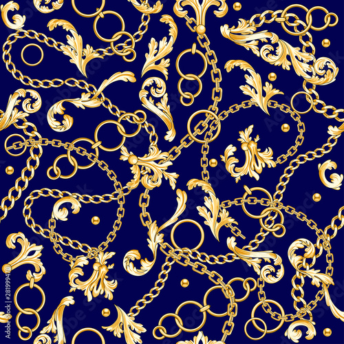 chains mixed on blue.