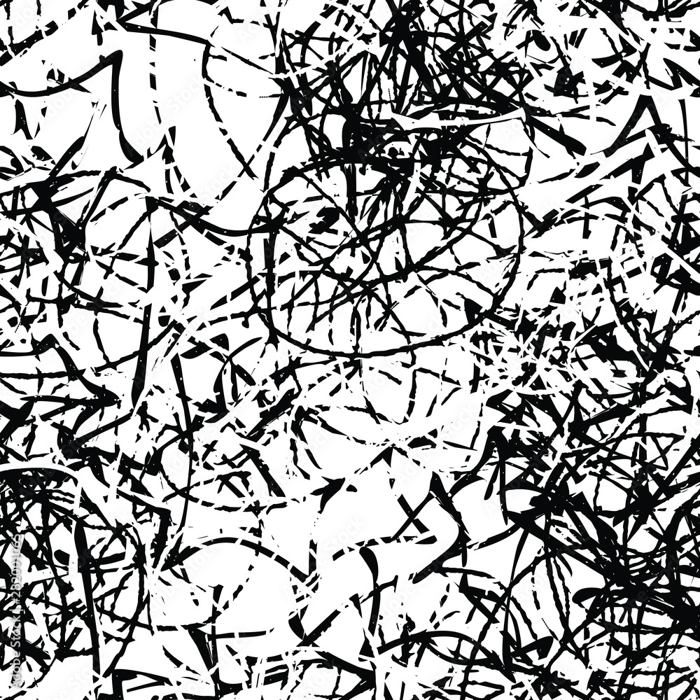 Obraz premium Black white grunge background. Abstract monochrome vector seamless texture